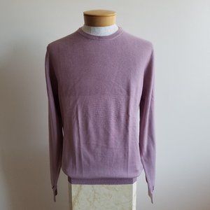 NWT Men's Lorenzoni Merino Wool Pullover Sweater Long Sleeves Pink Size 54 / XL